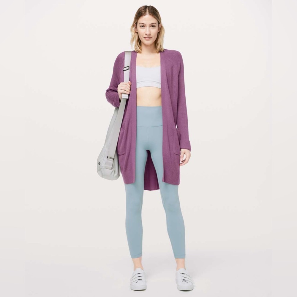 Lululemon Wrap Still At Ease Wrap Vintage Plum Purple Sweater Size 6